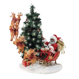 Department 56 Possible Dreams Christmas Traditions Here Comes Santa Claus Lit Figurine, 21 Inch, Multicolor