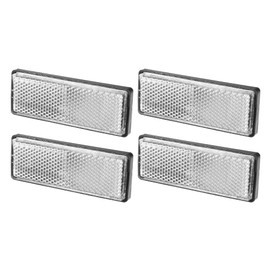 Partuto 4pcs 3.46"x1.26" Universal Reflector - Rectangle Motorcycle Bike Safety Reflector Increase Visibility and Safety on the Road - Plastic White