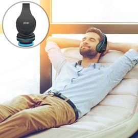 ZIHNIC Bluetooth Over-Ear Headphones, Zihnic Foldable Wireless and Wired Stereo Headset Micro SD/TF, FM for Cell Phone,PC,Soft Earmuffs &Light Weight for Prolonged Waring (Black/Blue)