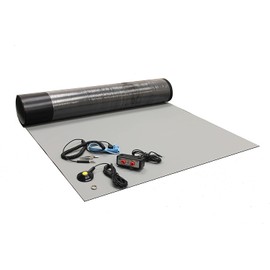 Scientific Americas ESD Mat Kit - Anti-Static Table Mat - Heat Resistant Soldering Mat - with a Wrist Strap, Grounding Cable, and Dual Bench Grounding (12'' x 24'' (1' x 2'), Gray)