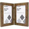 Clay Roberts Double Photo Picture Frame 6 x 4, Brown,