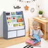 MallBest Childrens Bookshelf Kids Sling Book Rack with Two Storage