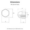 M5 (5mm) Dome Nuts Set - Steel Cap Nut -