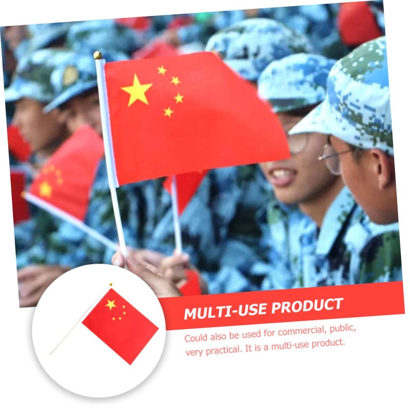 SUPVOX 2sets Handheld Mini China Flag Decorative National Flag for