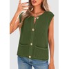 PRETTYGARDEN Women's Summer Sweaters Vest 2025 Sleeveless Button Down Cropped