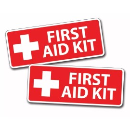 215 Decals RED First Aid Kit Stickers Decal Camping Boating Kayak Fishing 1st 911 Marine