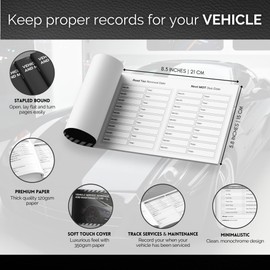Vehicle Service Schedule and Maintenance Log Book | Minimalistic Design, Premium Quality | Soft Touch Cover, 120gsm Paper | Track Services, Mileage, and Maintenance with Ease | A5 (5-Pack)