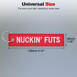 TOKCKYBL Premium Motorcycle Keychain - Durable Embroidered Key Tag for Riders of Cars, ATV, Dirt Bikes & More, Nuckin' Futs, 5.1*1.15