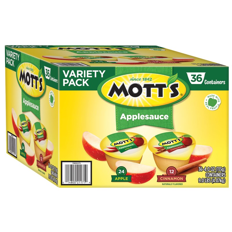 Mott's Apple & Cinnamon Variety Pack Applesauce, 4 oz cups,