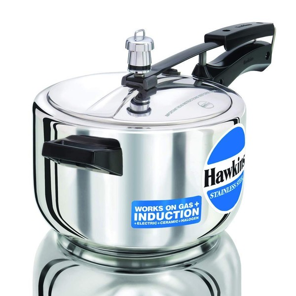Hawkins Stainless Steel Induction Compatible Inner Lid Pressure Cooker, 4 Litre, Silver (Hss40), 4 Liter