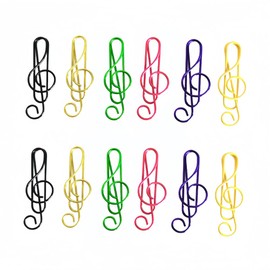 120 Pcs Music Paper Clips 6 Colors,Music Bookmark Metal Paper Clips Musical Notes Clips for Desk Bookmark Office School Stationery Supplies