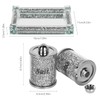 Crystal Salt and Pepper Shakers Set with Tray,Sparkly Crystal Crushed