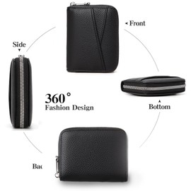 MOSOSA Women's Wallet with Credit Card Holder Blocker Protective Case Card 13 Compartments Card Holder Organ Style Purse Ladies with Zip Coin Compartment, Black, black, Casual