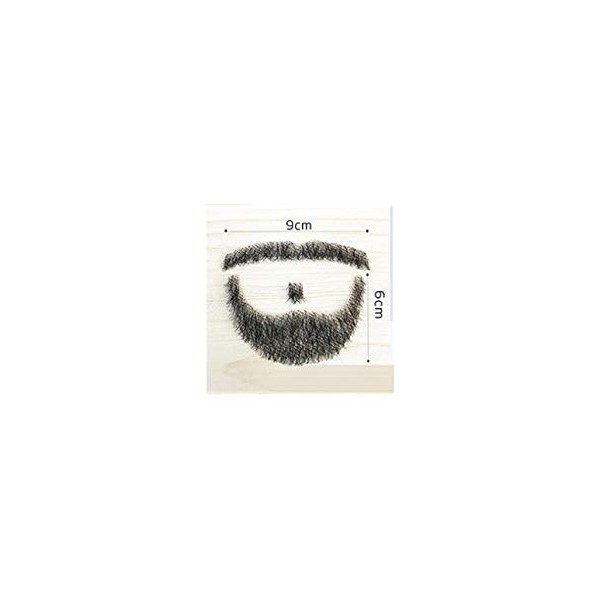 ExGizmo Human Hair Fake Face Beard and Mustache Black Costume Beard for Men Realistic Makeup Lace Invisible False Beards Halloween Costume False Mustache and Gotatee