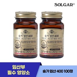 2 SET Solga Fols 400 100 tablets / 2개 SET 솔가 엽산 400 100정