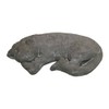 Solid Rock Stoneworks Sleeping Cat Concrete Statue, 3" Tall, Flint