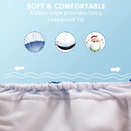 Enipoly Reusable Male Dog Diapers (4 Packs), High Absorbent Washable Belly Bands for Dogs (Black,Grey,Blue,Green), XL(Waist 26-30)