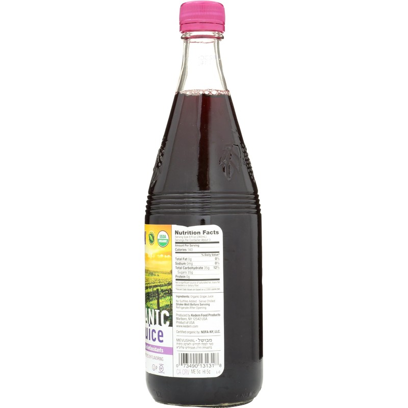 KEDEM FOOD Organic Grape Juice, 22 FZ