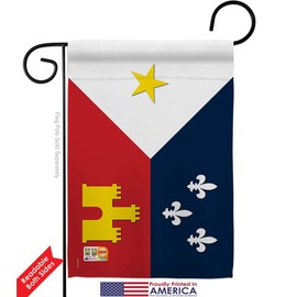 Acadiana Garden Flags Pack Americana States USA American Territories Republic Country Particular Area Vintage Applique Small Decorative Gift Yard House Banner Double-Sided Made In 13 X 18.5