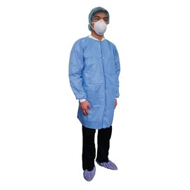 CONDOR31TV08 Disposable Lab Coat, Basic SMS, Blue, L