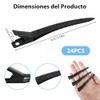 24Pzs Pinzas de Pato, Pinzas Cabello de Metal Resistente, negro