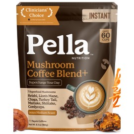 Pella Nutrition Café Instantáneo De Hongos Orgánicos (60 Porciones) Con 7 Hongos Superalimentos, Gran Sabor, Incluye Melena De León, Reishi, Chaga,...