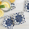 Counterart Absorbent Tumbled Tile Stone Coaster Set Blue and White