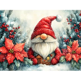 Auremi Gnome Diamond Painting Kits for Adults,5D Diamond Art Kits for Beginners,Round Full Drill Christmas Diamond Painting Art,DIY Painting by Numbers Diamond Art Painting 12x16 inch