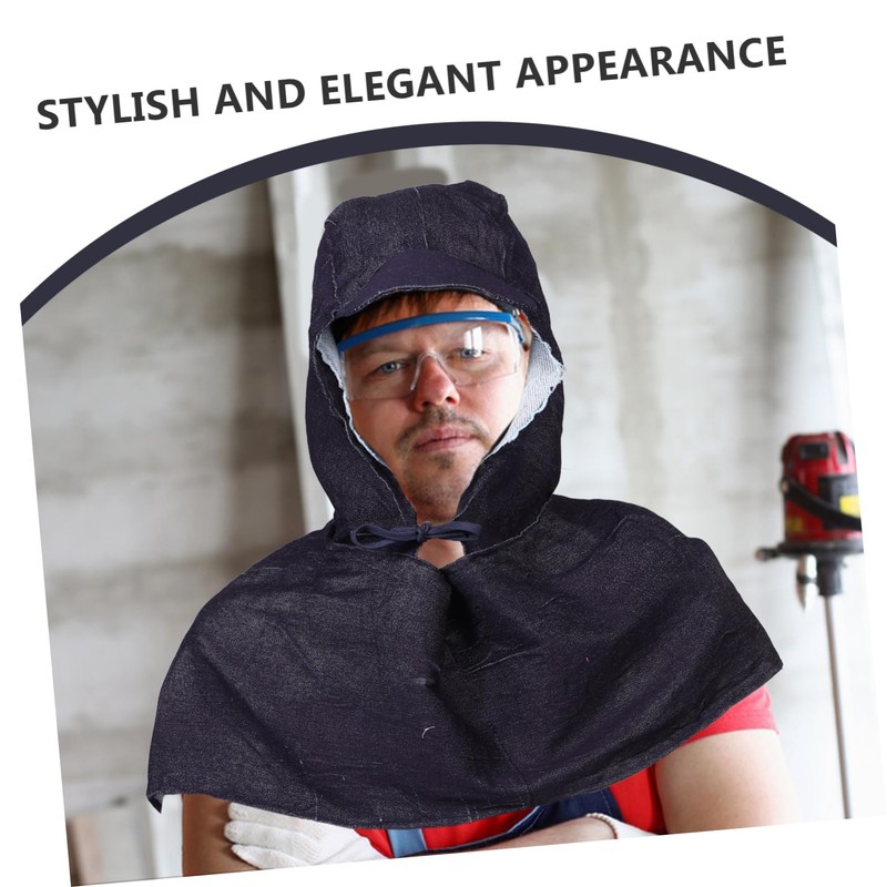 PACKOVE Denim Hooded Cape Windproof Hat Wear-Resistant Bucket Cap for
