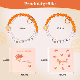 iewrtcin 2 Stück Apero Geschenk Frau Armband, 2 Stück Aperol Geburtstagskarte mit Umschlag, Aperoli Karte Armkettchen Orange Apero Deko Sommer Geburtstag Party für Freundin Kollegen Familien