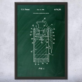 Framed Flash Bang Grenade Print, SWAT Team, Soldier Gift, Flashbang Blueprint, Police Decor, Marine Gift, Veteran Gift Green Chalkboard (16x20)