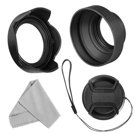 Veatree 58mm Lens Hood Set for Canon EOS 77D 80D 90D Rebel T8i T7 T7i T6i T6s T6 SL2 SL3 DSLR Cameras with EF-S 18-55mm F3.5-5.6 is STM & EF-S 18-55mm F4-5.6 is STM & RF 24-50mm, Replace Canon EW-63C
