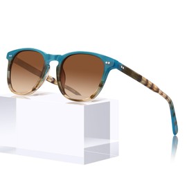 CARFIA Retro Keyhole Polarized Sunglasses for Women Small Medium Face UV Protection, Handcrafted Acetate Frame Sunnies CA5285