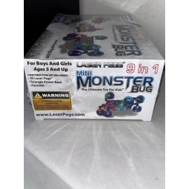 Laser Pegs NIB Laser Pegs Mini Monster Bug Kit, 36pc Complete Light-Up Set, 9-in-1