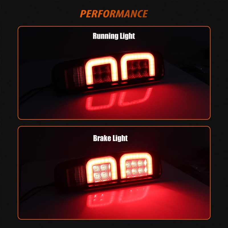 ADIIL Smoked Black Lens Red LED Rear Tail Brake Lights