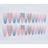 Nail Tips 24 Pcs Butterfly Clouds Long Fake Nails Make