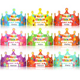 Faccito 36 Pieces Birthday Crowns Bulk - Happy Birthday Paper Caps with Elastic Band for Classroom, Preschool, Kindergarten, Elementary School, VBS Party Supplies