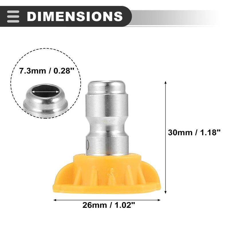 Motoforti Universal Washer Spray Nozzle Tips Quick Connector, Stainless Steel
