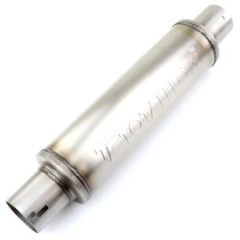 TOTALFLOW 20219N Notched Ends Straight Through Universal Exhaust Muffler | 409 Stainless Steel | 3 Inch Inner Diameter Inlet/Outlet