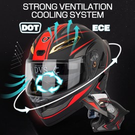 Bluetooth Modular Motorcycle Helmet DOT Certified Flip Up Full Face Integrated Anti-Fog Dual Mask Helmet Street Motorcycle Helmet Built-in Dual Speaker Microphone for Adults, Men & Women (B,Small)