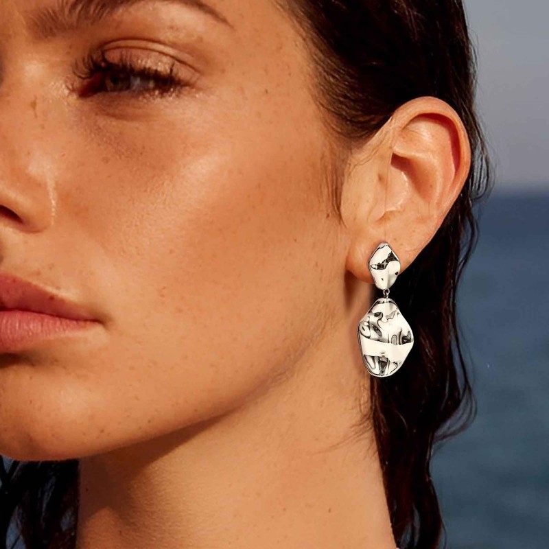 Chriscoco 925 Sterling Silver Earrings for Women 14K Gold Plated