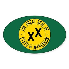 CafePress State of Jefferson Flag Oval Car Bumper Sticker