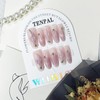 TENPAL Gradient Purple Press on Nails Long Almond Cat Eye