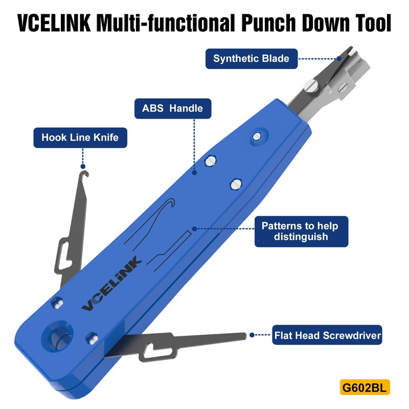 VCELINK Punch Down Tool, Ethernet Krone Tool for RJ45 Socket