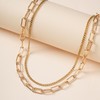 Rinbuz Layered Gold Paperclip Chain Necklace, Chunky and Thin Gold