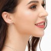 925 Sterling Silver Hoop Earrings for Women, White Gold Plated