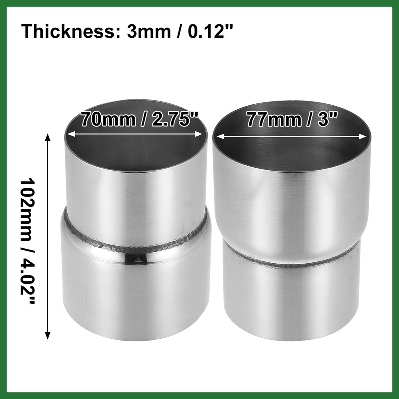 Motoforti 2.75" ID to 3" ID Stainless Steel Car Exhaust