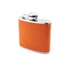 Pocket Hip Flask Orange Leather Wrapped Capacity 80ml (Approx 3