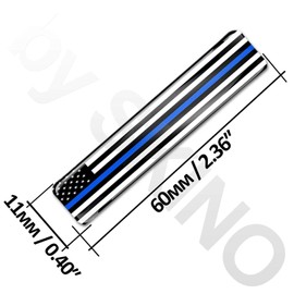 2 x 3D Domed Silicone Stickers Decals USA United States of America Thin Blue Line National American Police Support Flag Car Motorcycle Helmet F 59