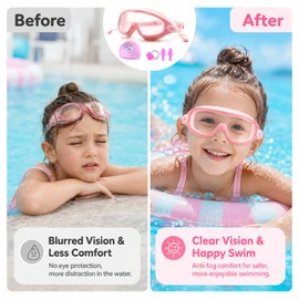 Kids Anti-Fog Swimming Goggles for Pool & Beach – Waterproof HD Swim Goggles with Adjustable Strap
